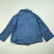 Load image into Gallery viewer, Boys blue, chambray long sleeve shirt, armpit to armpit: 26cm, GUC, size 0-1,  