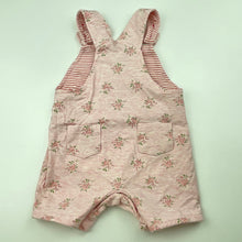 Load image into Gallery viewer, Girls Jasper Conran, pink floral overalls / shortalls, EUC, size 00,  