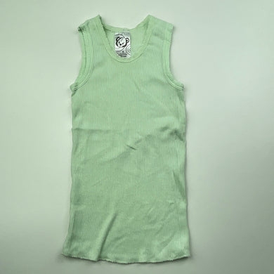 unisex Target, green ribbed cotton singlet top, GUC, size 0,  
