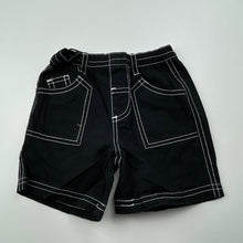 Load image into Gallery viewer, Boys Baby Biz, black cotton shorts, elasticated, GUC, size 00,  