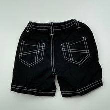 Load image into Gallery viewer, Boys Baby Biz, black cotton shorts, elasticated, GUC, size 00,  