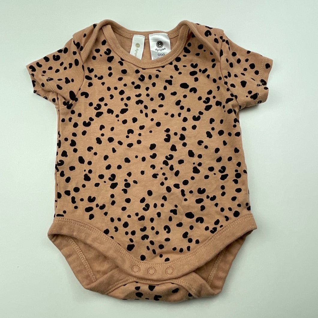 Girls Dymples, cotton animal print bodysuit / romper, EUC, size 000,  