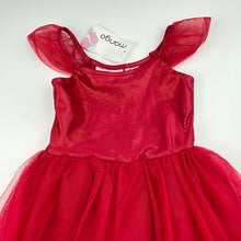 Load image into Gallery viewer, Girls Mango, red metallic &amp; tulle party dress, EUC, size 1, L: 50cm