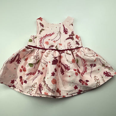 Girls Dymples, lined floral party dress, EUC, size 000, L: 33cm