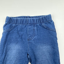 Load image into Gallery viewer, Girls Kids &amp; Co, knit denim leggings, elasticated, EUC, size 00,  