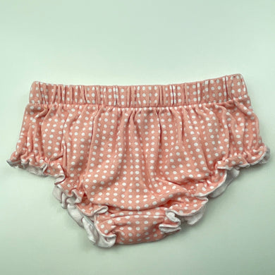 Girls Pumpkin Patch, pink & white cotton nappy cover / bloomers, EUC, size 0,  