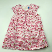 Load image into Gallery viewer, Girls Young Hearts, lined lightweight floral cotton dress, GUC, size 1, L: 41cm