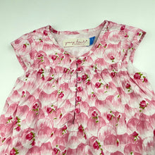 Load image into Gallery viewer, Girls Young Hearts, lined lightweight floral cotton dress, GUC, size 1, L: 41cm