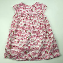 Load image into Gallery viewer, Girls Young Hearts, lined lightweight floral cotton dress, GUC, size 1, L: 41cm