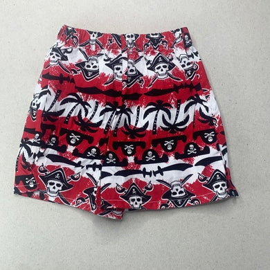 Boys hand made, lightweight cotton shorts, elasticated, pirates, EUC, size 00,  