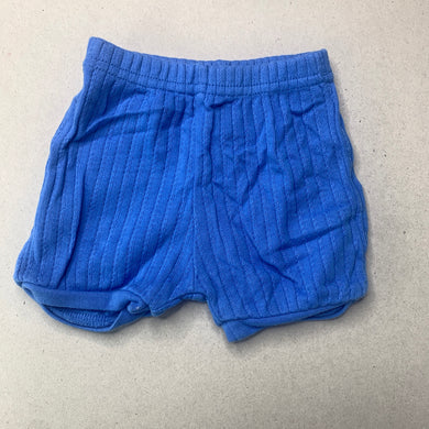 unisex Baby Baby, blue cotton shorts, elasticated, EUC, size 0000,  