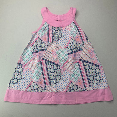 Girls Target, cotton casual summer dress, FUC, size 2, L: 42cm