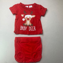 Load image into Gallery viewer, unisex Baby Berry, Christmas pyjama t-shirt &amp; shorts, GUC, size 0,  