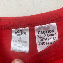 Load image into Gallery viewer, unisex Baby Berry, Christmas pyjama t-shirt &amp; shorts, GUC, size 0,  