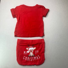 Load image into Gallery viewer, unisex Baby Berry, Christmas pyjama t-shirt &amp; shorts, GUC, size 0,  