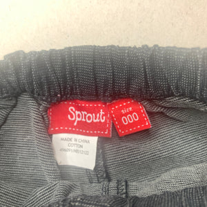 Boys Sprout, cotton cargo pants, elasticated, EUC, size 000,  