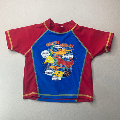 Boys Pacific Cliff, short sleeve rashie / swim top, FUC, size 0,  