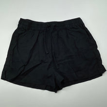 Load image into Gallery viewer, Girls Brilliant Basics, black linen blend shorts, elasticated, GUC, size 12,  