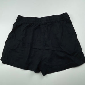 Girls Brilliant Basics, black linen blend shorts, elasticated, GUC, size 12,  