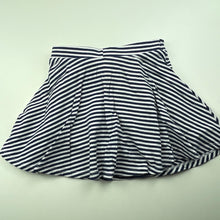 Load image into Gallery viewer, Girls Target, navy stripe skirt, elasticated, built-in shorts, GUC, size 5,  