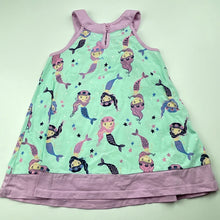 Load image into Gallery viewer, Girls Target, cotton summer dress, mermaids, FUC, size 2, L: 43cm
