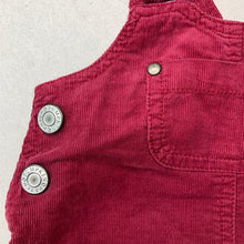 Load image into Gallery viewer, Girls Pumpkin Patch, cotton lined corduroy overalls dress / pinafore, GUC, size 000, L: 35cm