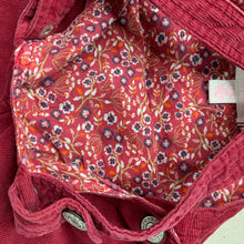 Load image into Gallery viewer, Girls Pumpkin Patch, cotton lined corduroy overalls dress / pinafore, GUC, size 000, L: 35cm