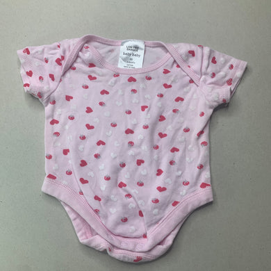 Girls Baby Baby, pink cotton bodysuit / romper, FUC, size 00,  