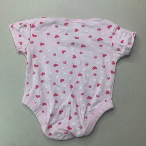 Girls Baby Baby, pink cotton bodysuit / romper, FUC, size 00,  