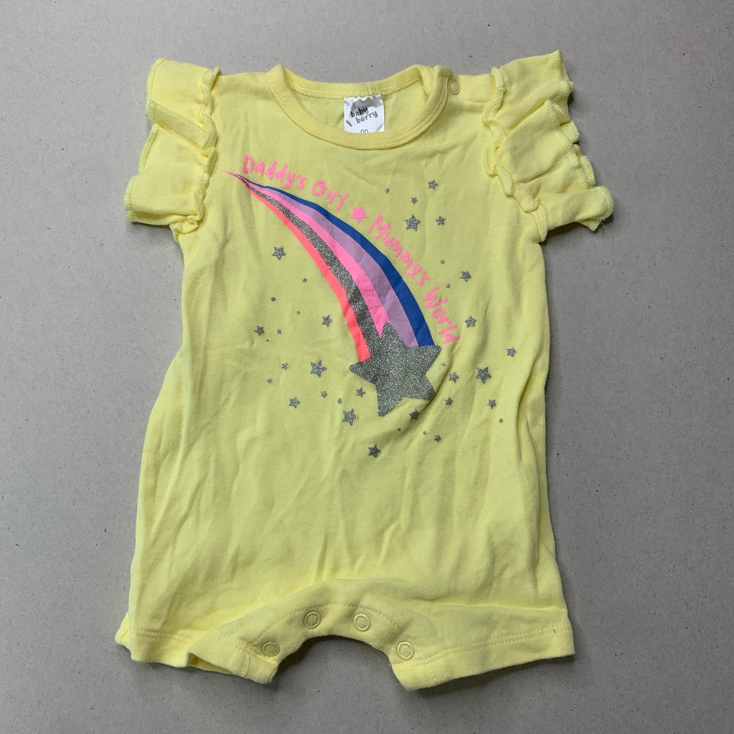 Girls Baby Berry, soft cotton romper, shooting star, EUC, size 00,  