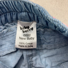 Load image into Gallery viewer, Girls Baby Berry, chambray cotton shorts, elasticated, EUC, size 0000,  