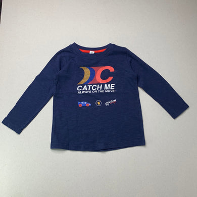 Boys Dymples, navy cotton long sleeve t-shirt / top, EUC, size 1,  