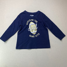 Load image into Gallery viewer, Boys Osh Kosh, navy cotton long sleeve top, football, EUC, size 1-2,  
