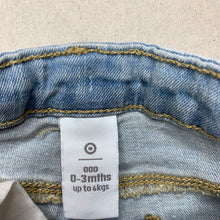 Load image into Gallery viewer, Girls Target, blue stretch denim shorts, adjustable, GUC, size 000,  