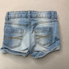 Load image into Gallery viewer, Girls Target, blue stretch denim shorts, adjustable, GUC, size 000,  