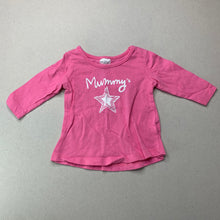 Load image into Gallery viewer, Girls Kids &amp; Co, pink cotton long sleeve t-shirt / top, GUC, size 000,  
