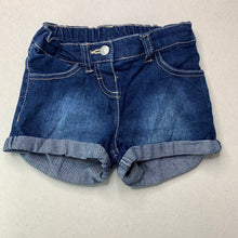 Load image into Gallery viewer, Girls H&amp;T, dark stretch denim shorts, adjustable, GUC, size 3,  