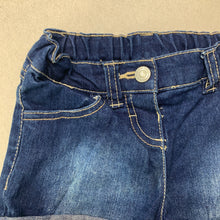 Load image into Gallery viewer, Girls H&amp;T, dark stretch denim shorts, adjustable, GUC, size 3,  