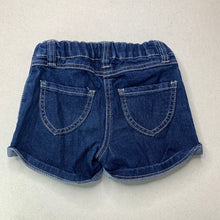 Load image into Gallery viewer, Girls H&amp;T, dark stretch denim shorts, adjustable, GUC, size 3,  