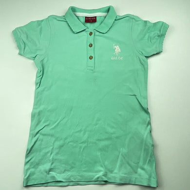 Girls US Polo Assn, lightweight polo shirt top, FUC, size 7-8,  
