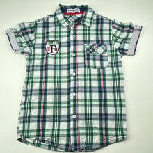 Load image into Gallery viewer, Boys Alta Linea, checked cotton short sleeve shirt, top button missing, FUC, size 10,  