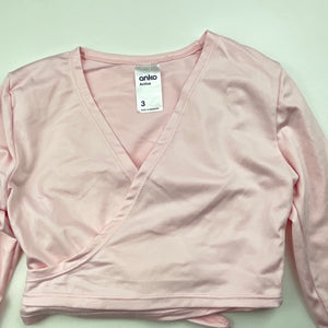 Girls Anko, pink ballet / dance wrap top, EUC, size 3,  