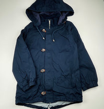 Load image into Gallery viewer, unisex Oobi, navy cotton hooded jacket / coat, L: 55cm, EUC, size 7,  
