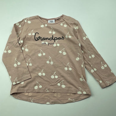 Girls Zara, cotton long sleeve t-shirt / top, grandpa, GUC, size 2,  