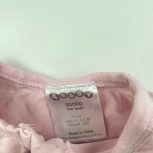 Girls 4 Baby, pink zip coverall / romper, GUC, size 00000,  