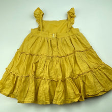 Load image into Gallery viewer, Girls TAHARI, lined mustard cotton summer dress, GUC, size 1, L: 43cm