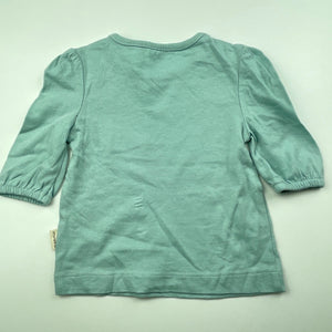 Girls Anko, organic cotton long sleeve top, heart, EUC, size 0000,  