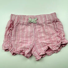 Load image into Gallery viewer, Girls Target, lightweight linen blend shorts, elasticated, GUC, size 0,  