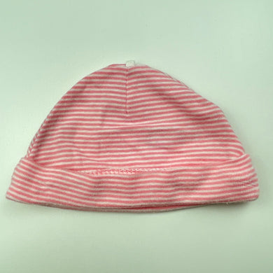 Girls Carters, pink stripe cotton hat / beanie, EUC, size 000,  