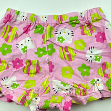 Load image into Gallery viewer, Girls floral, lightweight shorts, elasticated, cats, no labels, W: 21cm across, EUC, size 0,  